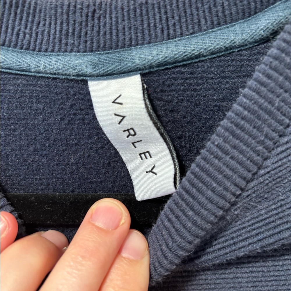 Varley Manning Raglan Pullover Sweatshirt Sz S Navy Blue - Picture 3 of 6